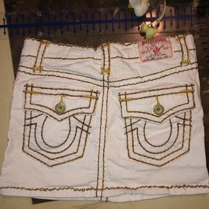 White true religion muni skirt